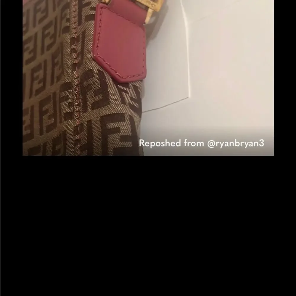FENDI Tan and Pink Crossbody Bag